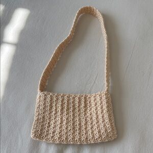 Handmade Cream Crochet Shoulder Bag